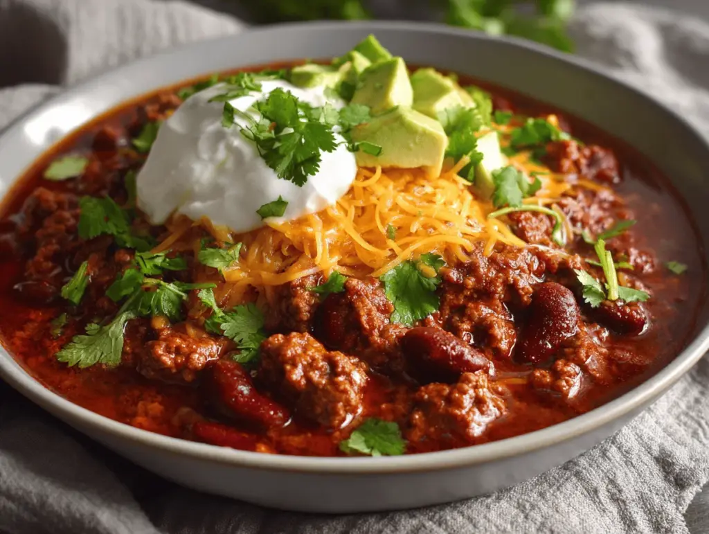 ground beef chili with beans - featured image