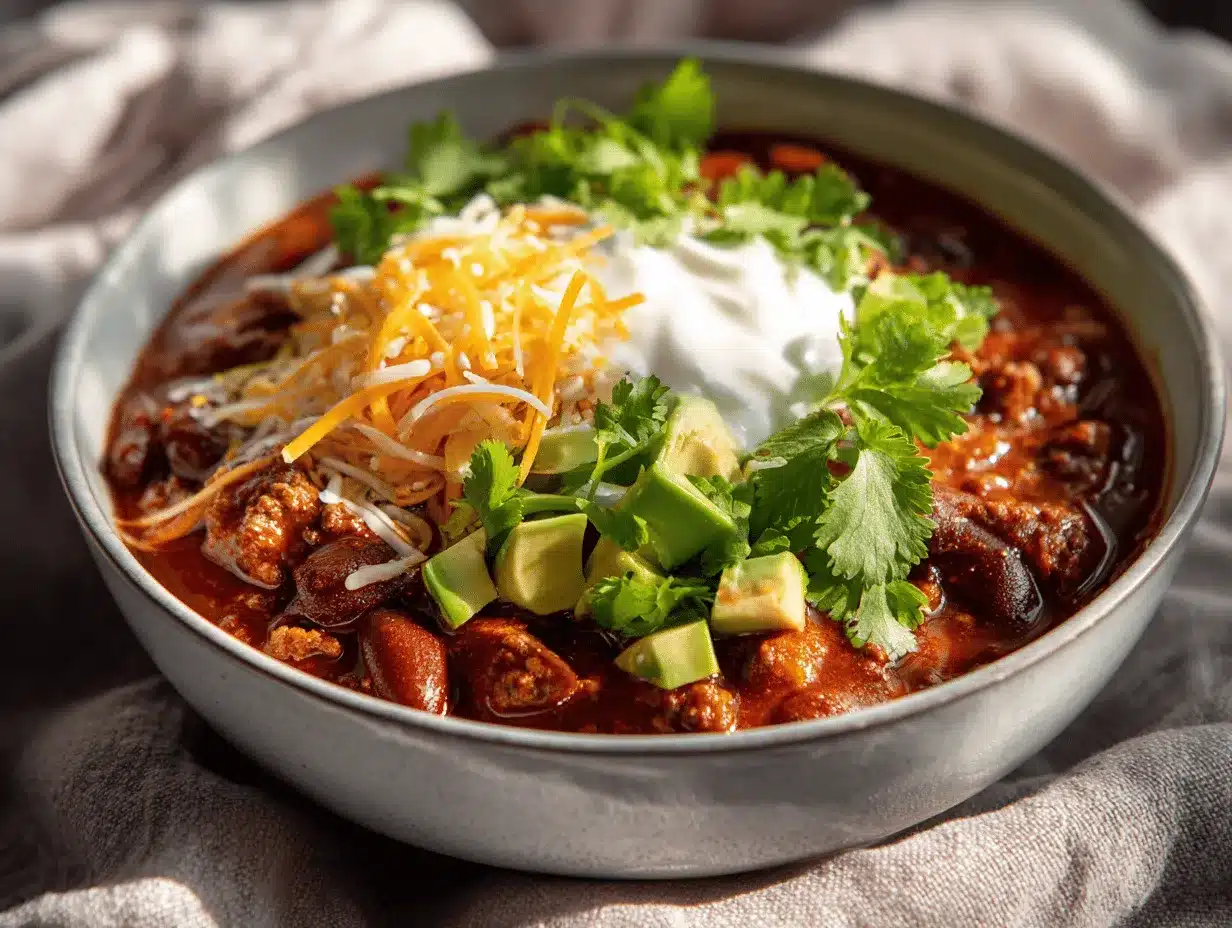 ground beef chili with beans preparation steps