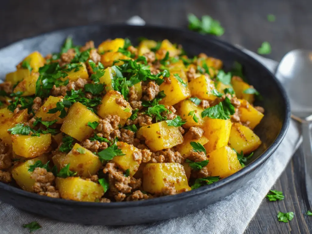 ground turkey with potatoes - featured image