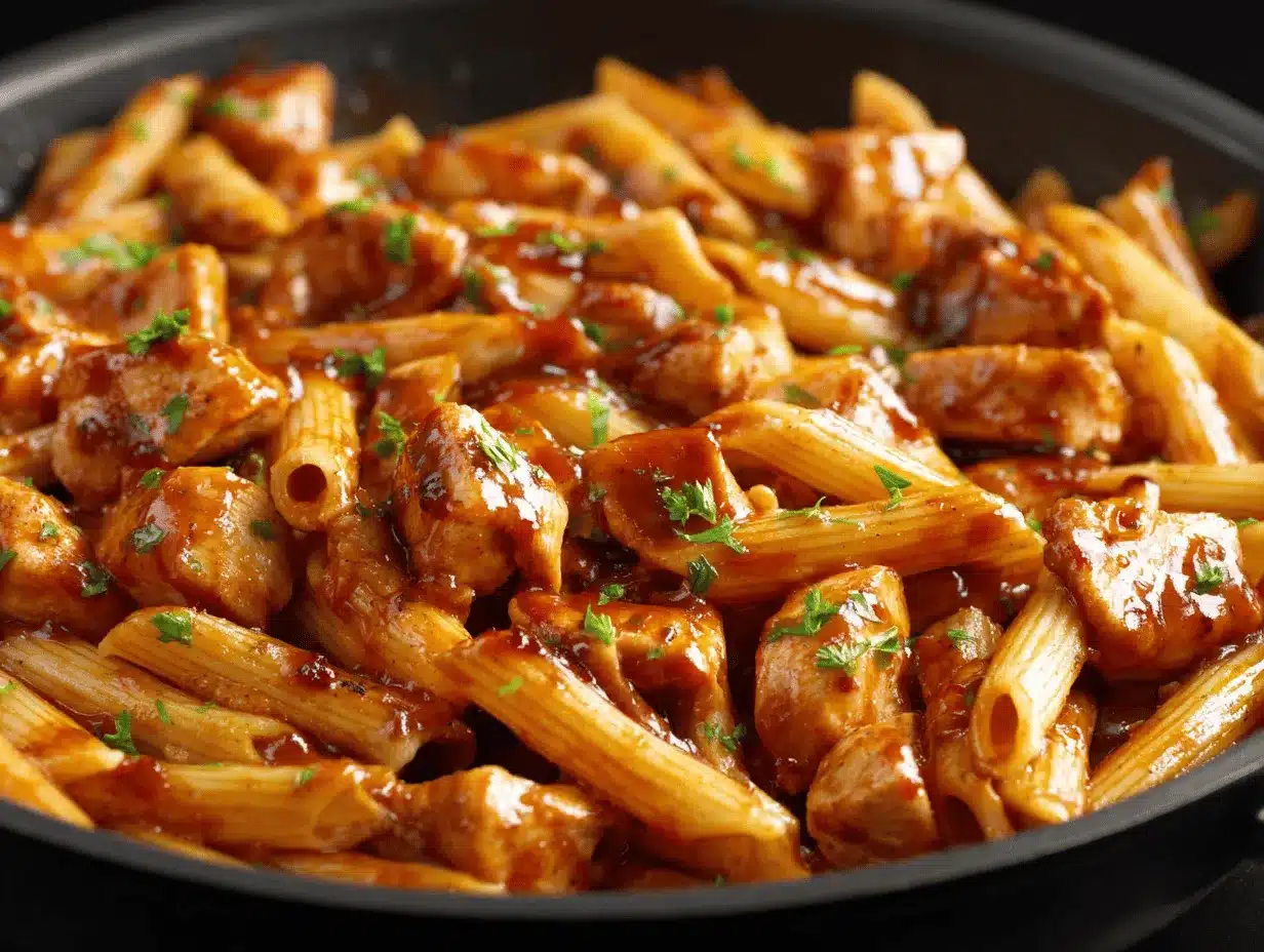 honey BBQ chicken penne preparation steps