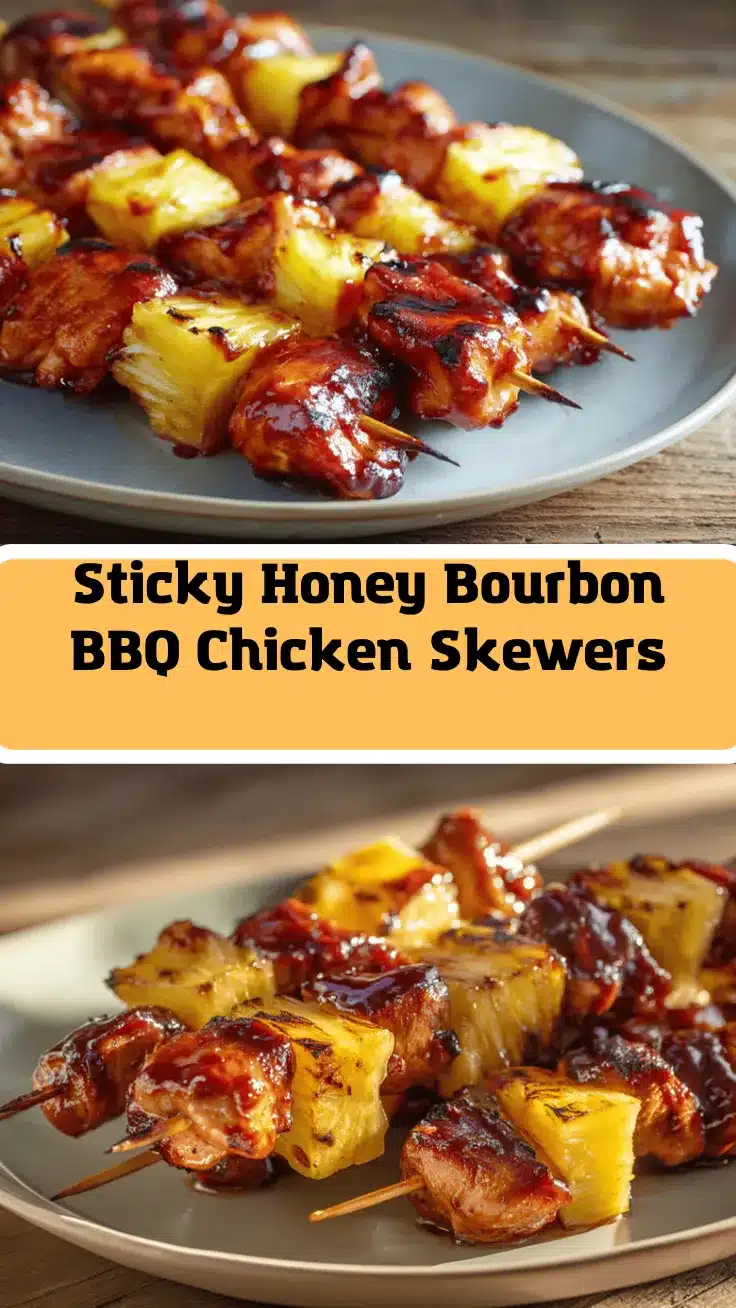honey bourbon BBQ chicken skewers recipe