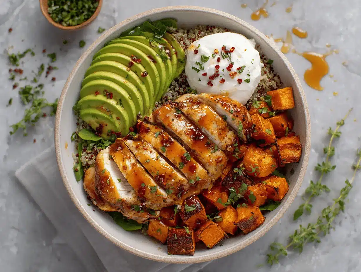 hot honey chicken power bowl preparation steps