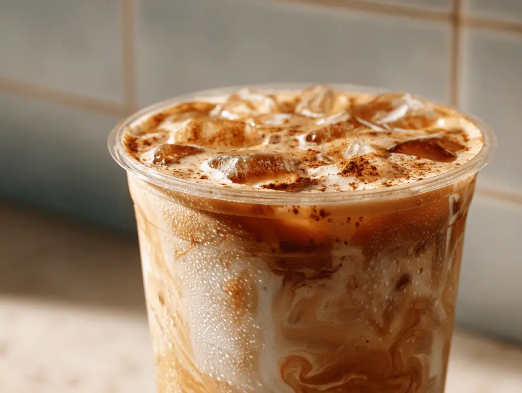 iced brown sugar cinnamon oatmilk latte - featured image