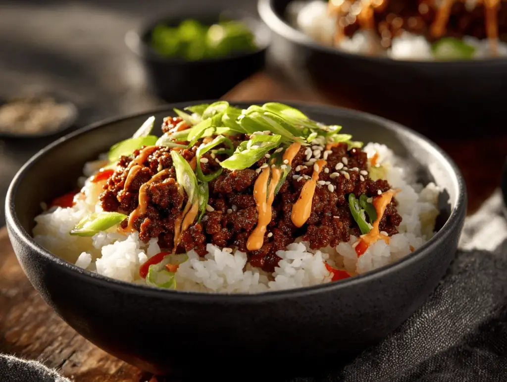 Korean BBQ ground beef bowls - featured image