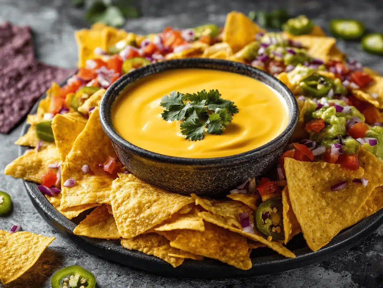 loaded nacho cheese dip board preparation steps