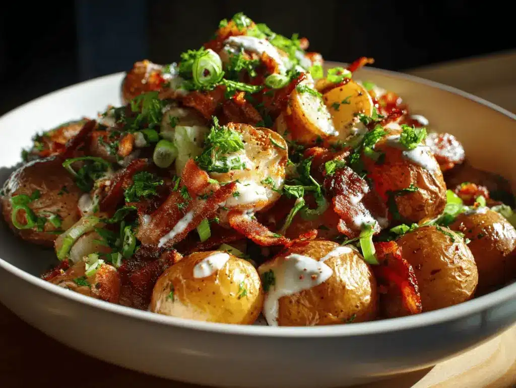 loaded ranch bacon roasted potatoes - featured image