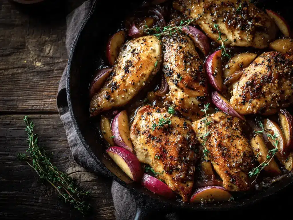 maple apple dijon chicken skillet - featured image
