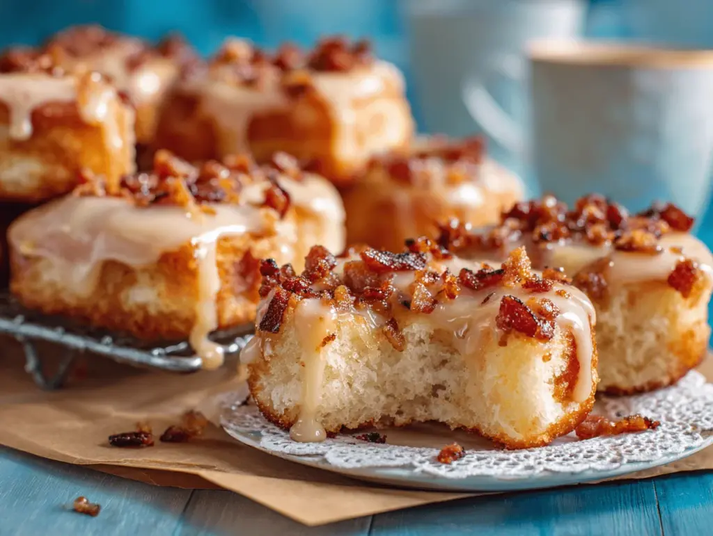 maple bacon donut bars - featured image