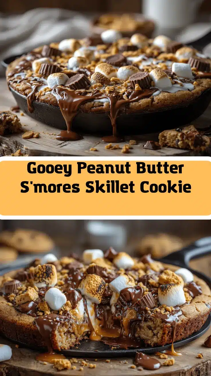 peanut butter cup smores skillet cookie recipe