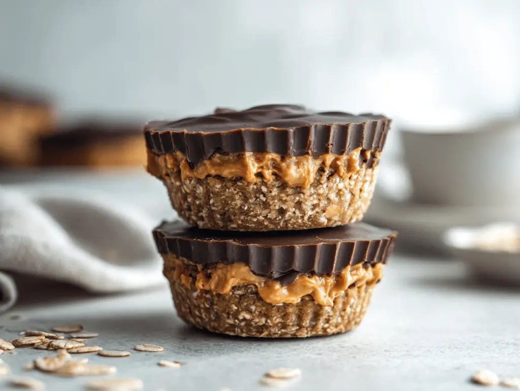 peanut butter protein oatmeal cups - featured image