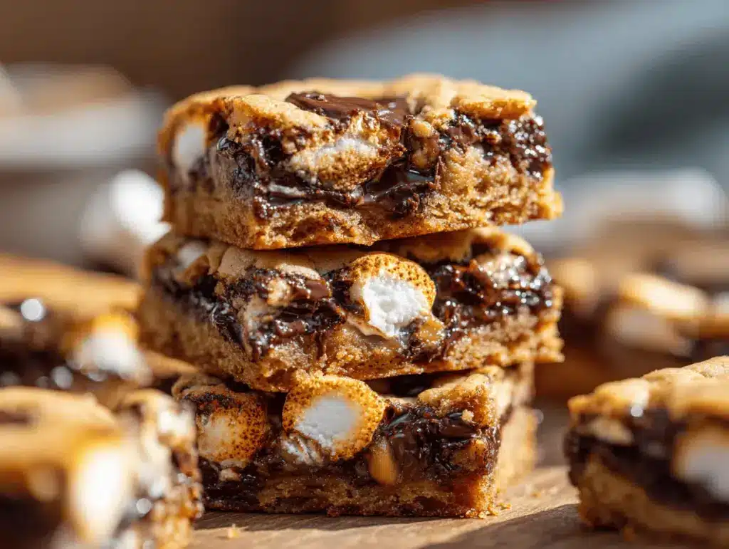peanut butter smores cookie bars - featured image