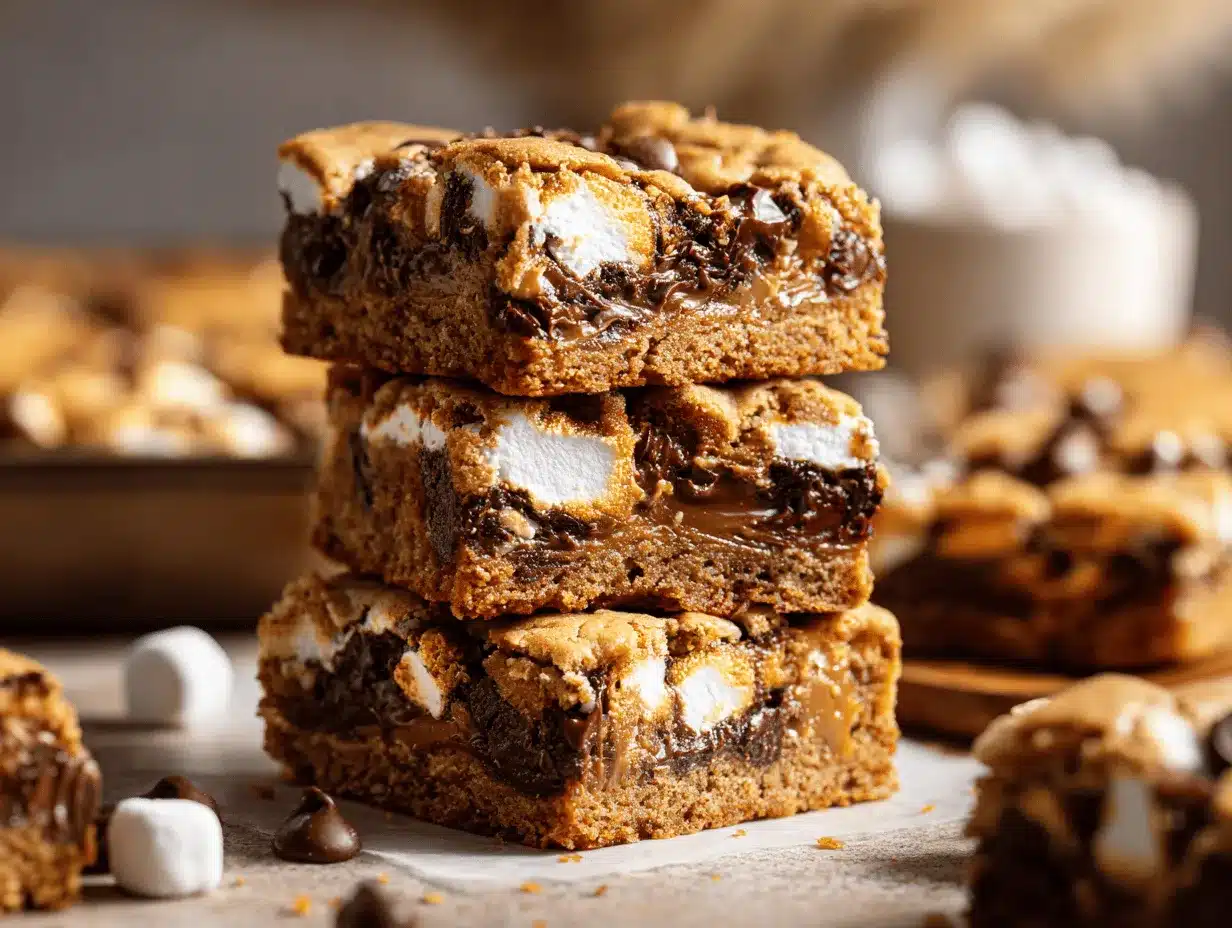 peanut butter smores cookie bars preparation steps