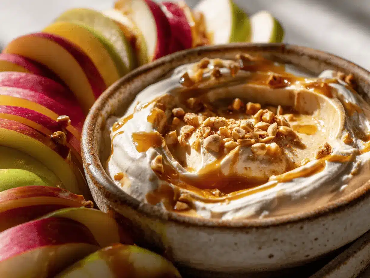peanut butter yogurt apple dip preparation steps