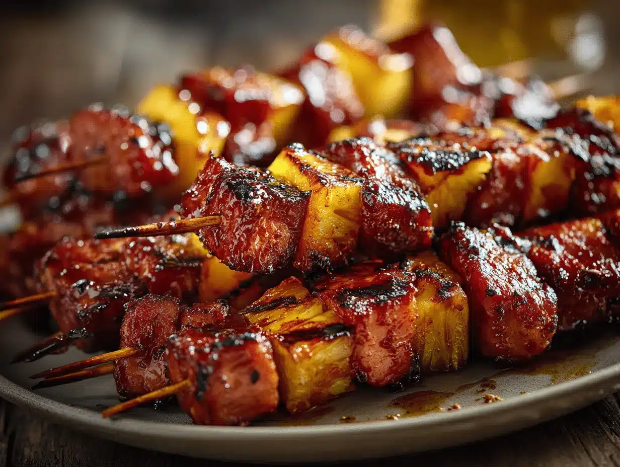 pineapple BBQ pork skewers preparation steps