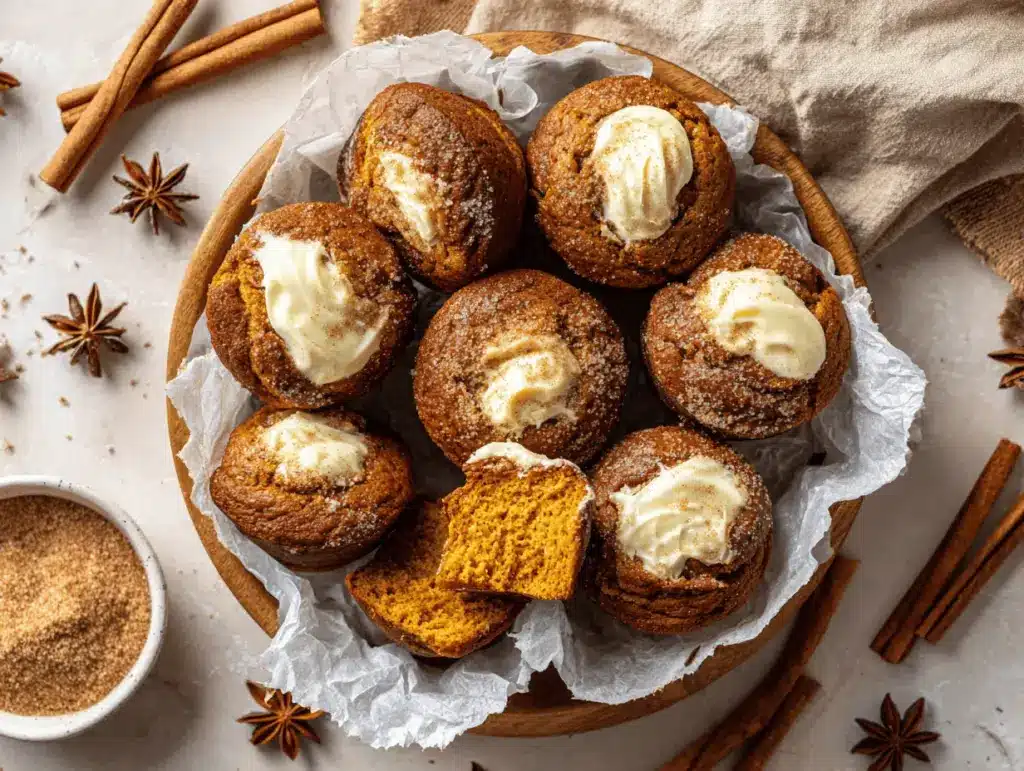 pumpkin cream cheese muffins - featured image