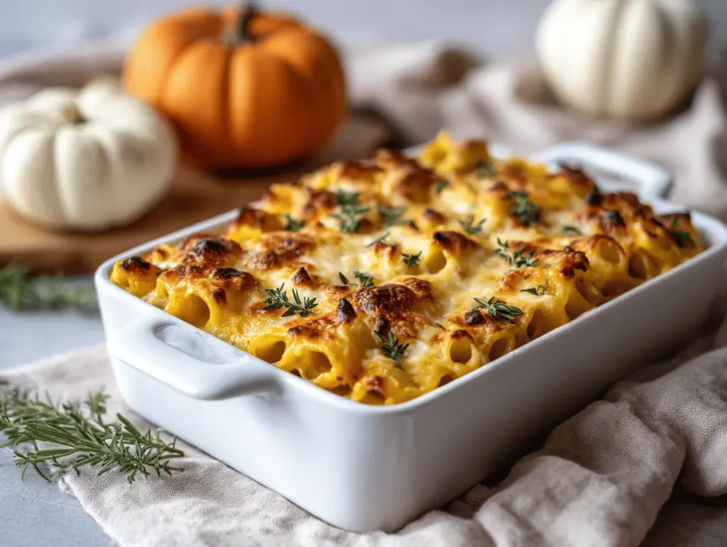 pumpkin pasta bake - featured image