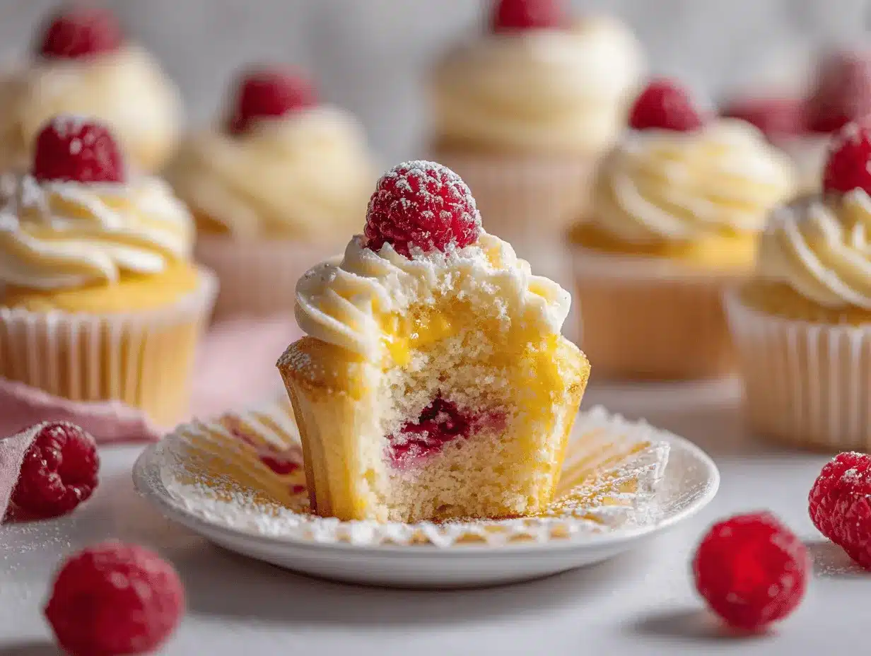 raspberry lemonade stuffed cupcakes preparation steps