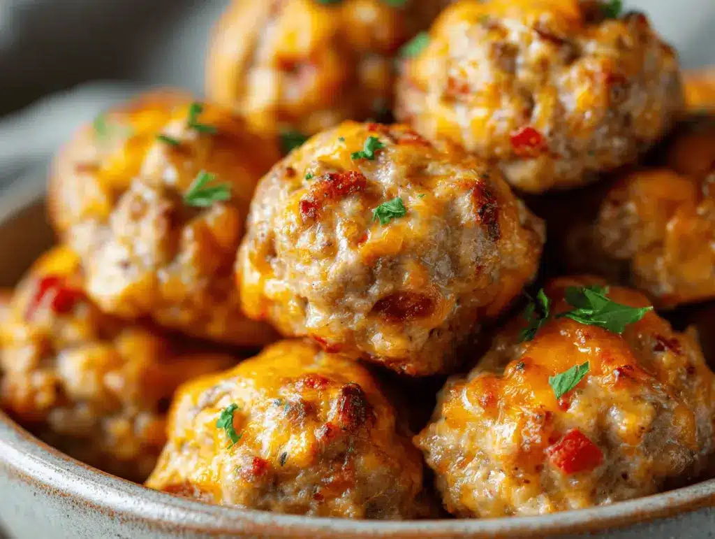 Rotel Cream Cheese Sausage Balls - featured image