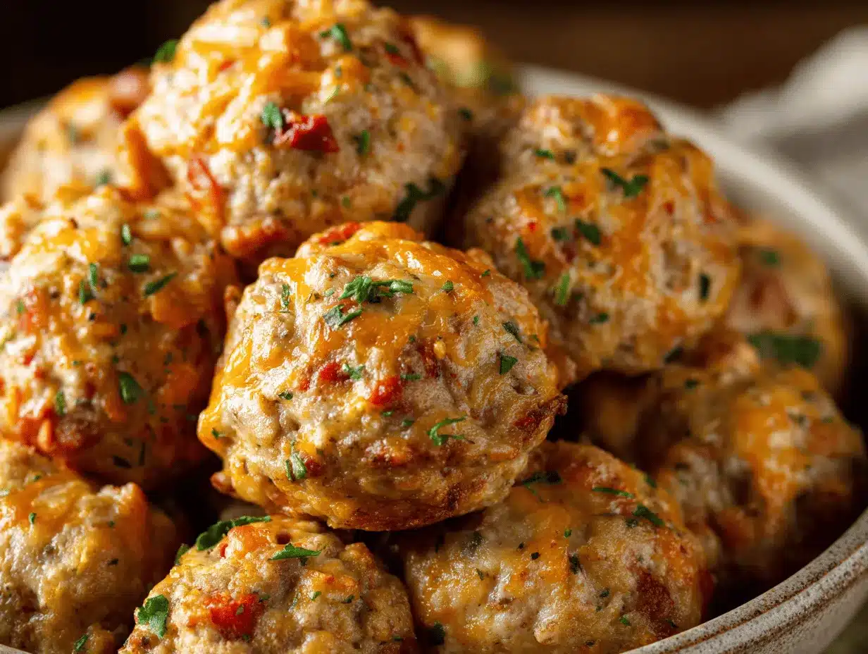 Rotel Cream Cheese Sausage Balls preparation steps