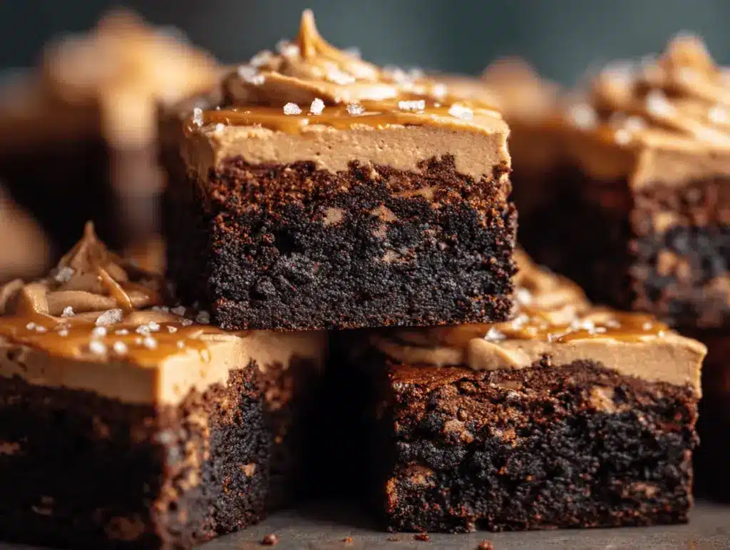 salted caramel mocha brownies - featured image