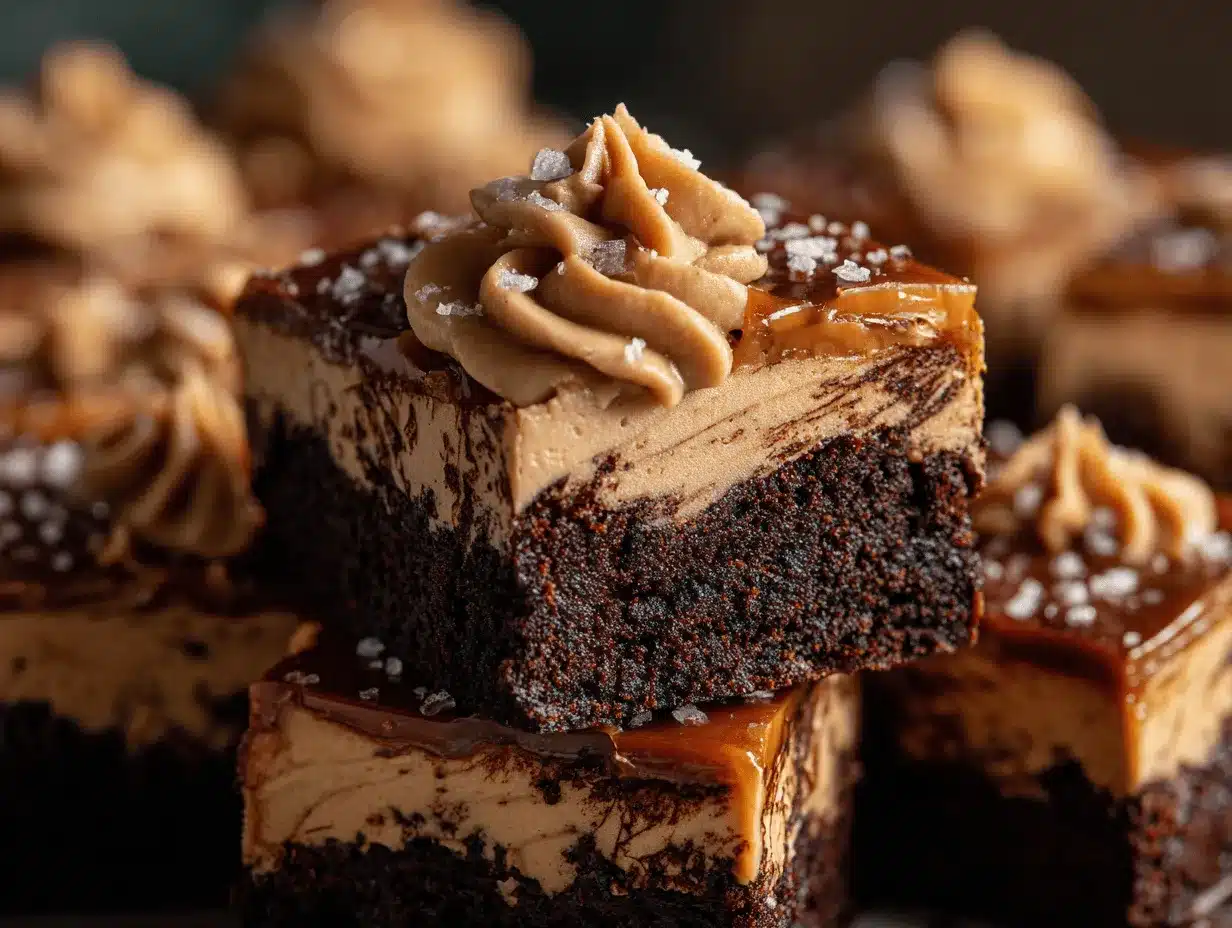 salted caramel mocha brownies preparation steps