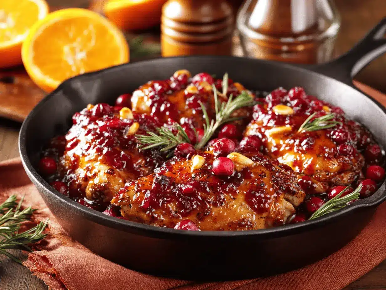 skillet cranberry orange glazed chicken preparation steps
