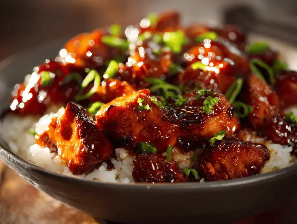 Slow Cooker Honey BBQ Hawaiian Chicken Bowls - featured image