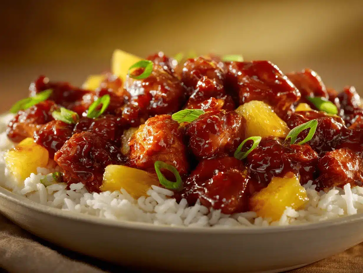 Slow Cooker Honey BBQ Hawaiian Chicken Bowls preparation steps