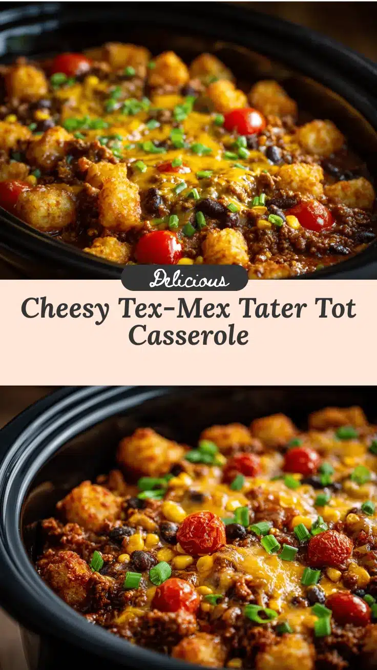 slow cooker Tex-Mex tater tot casserole recipe