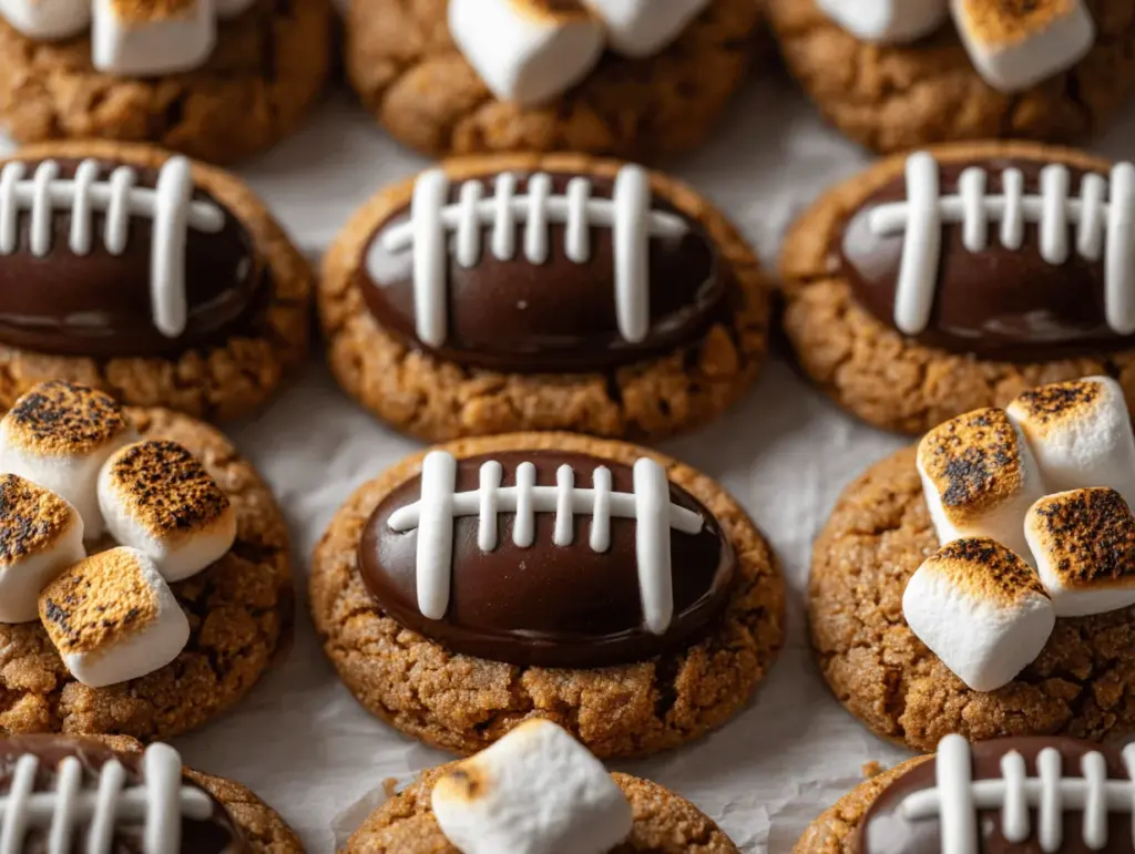 smores football blossom cookies - featured image