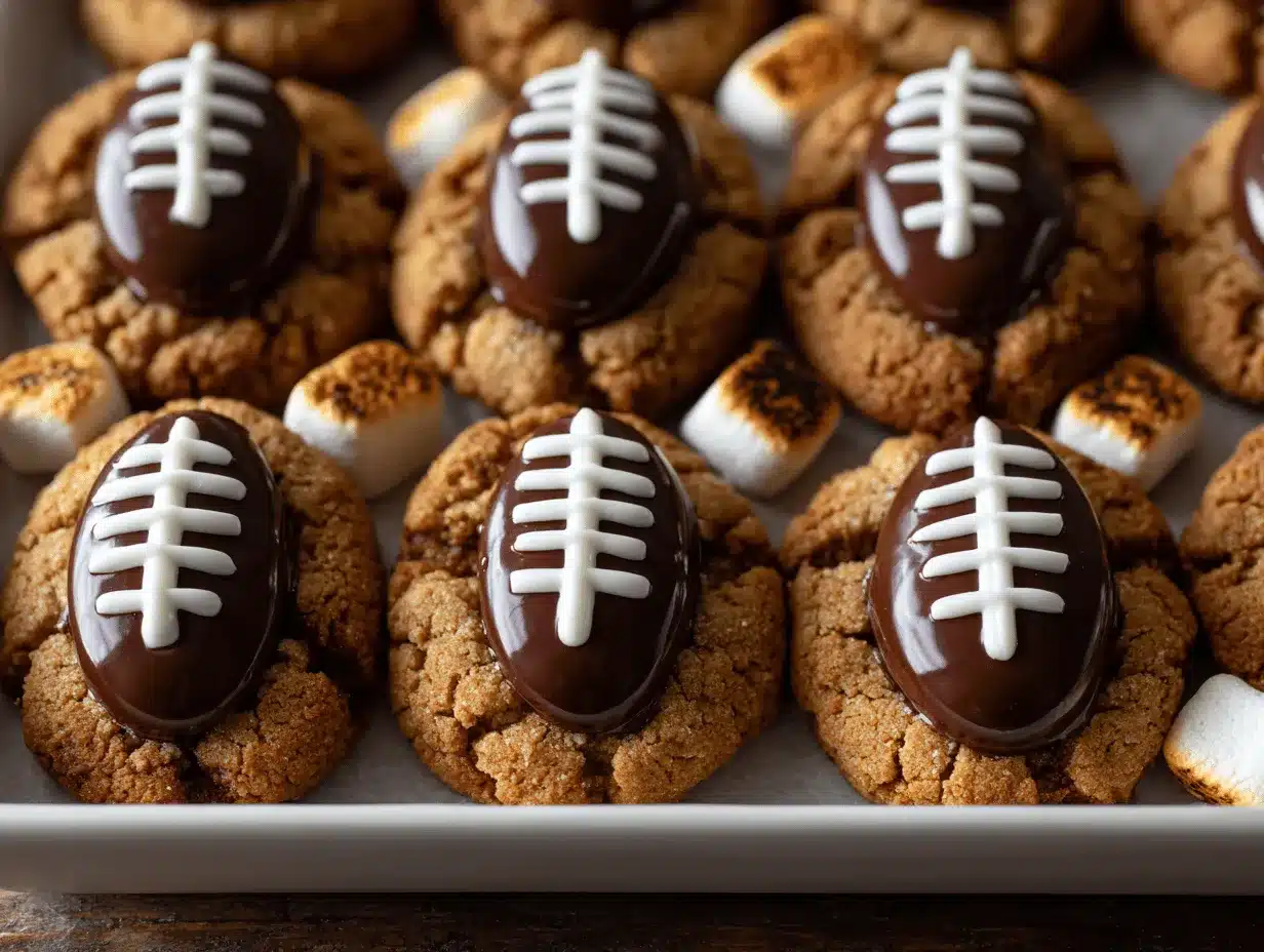 smores football blossom cookies preparation steps
