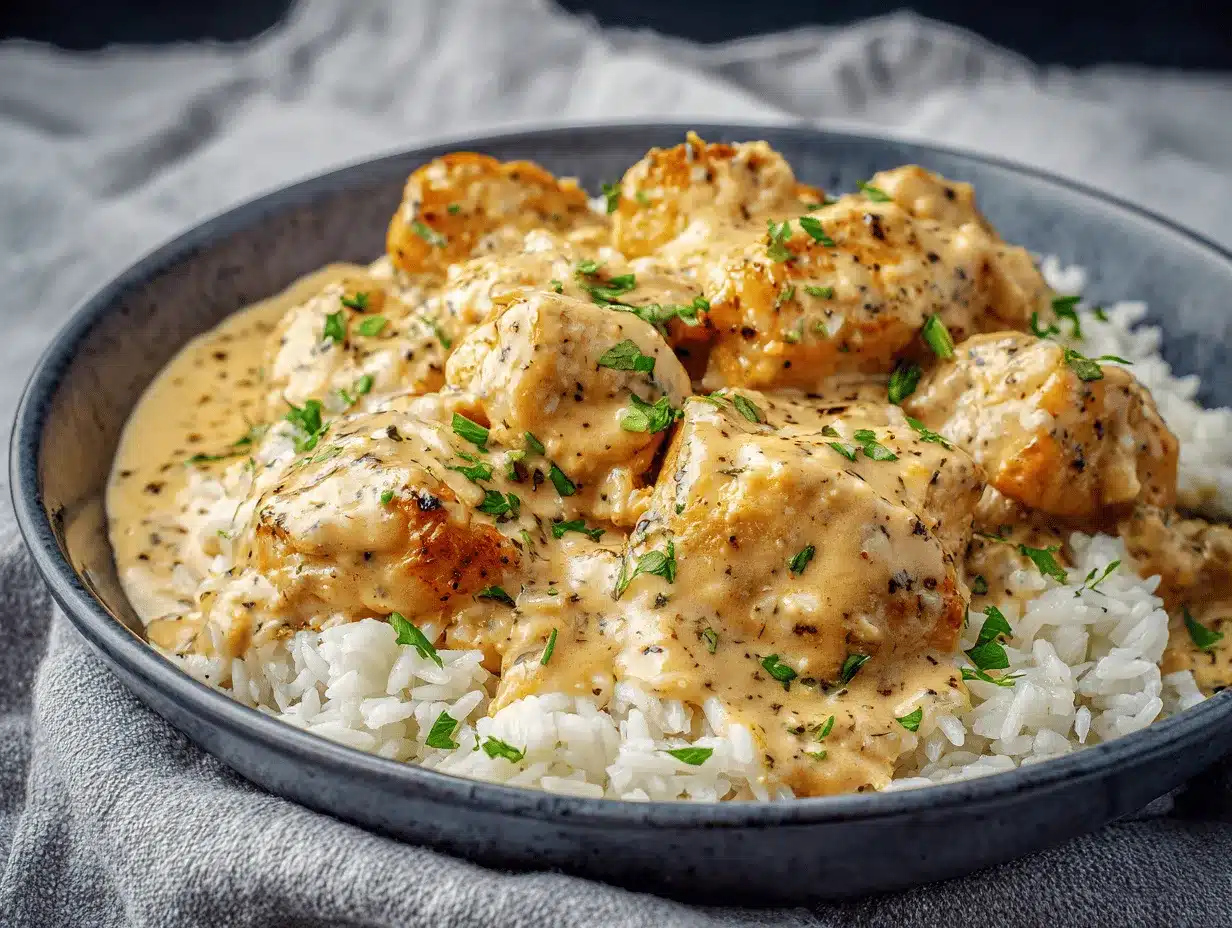 smothered chicken and rice preparation steps