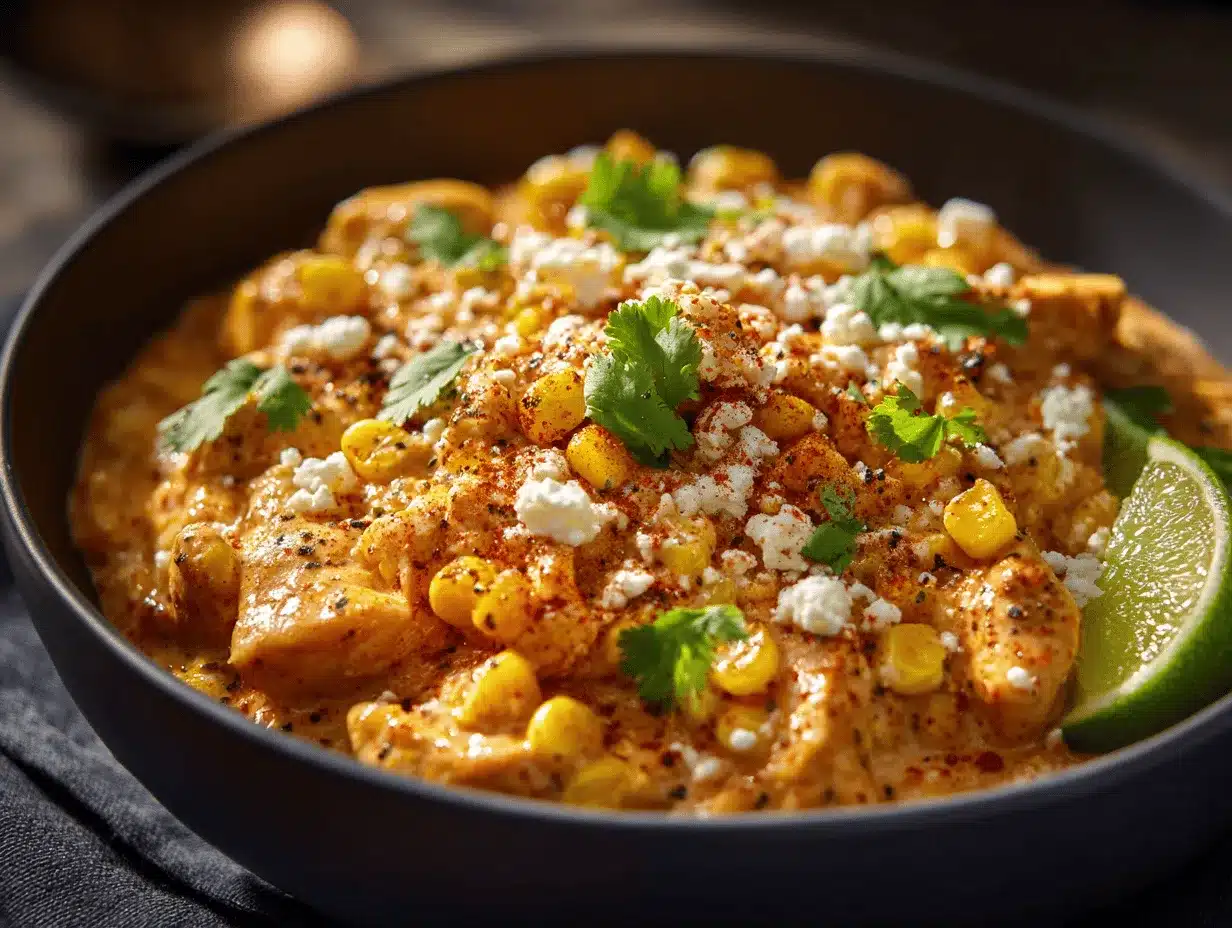 Southwest street corn chicken casserole preparation steps