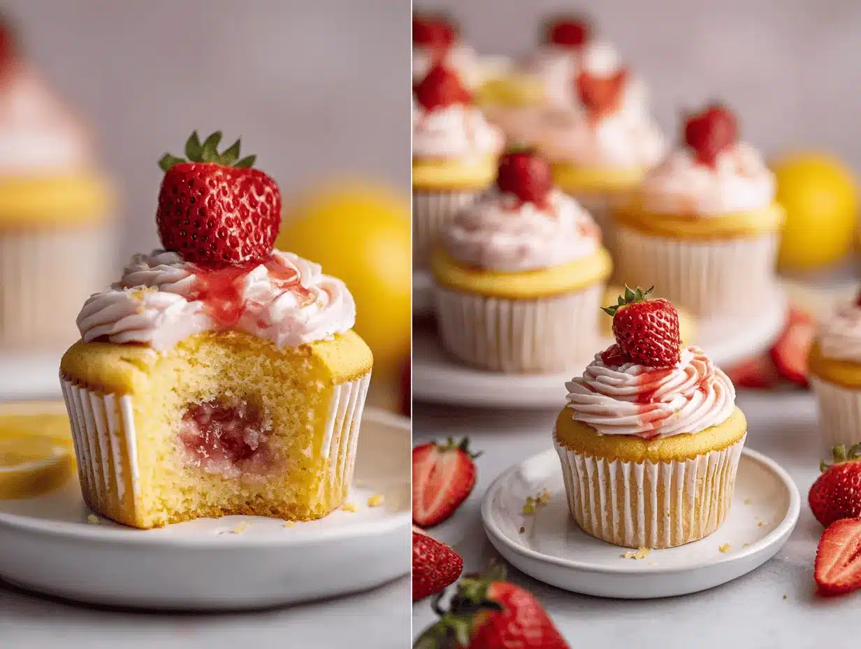 strawberry lemonade cupcakes preparation steps