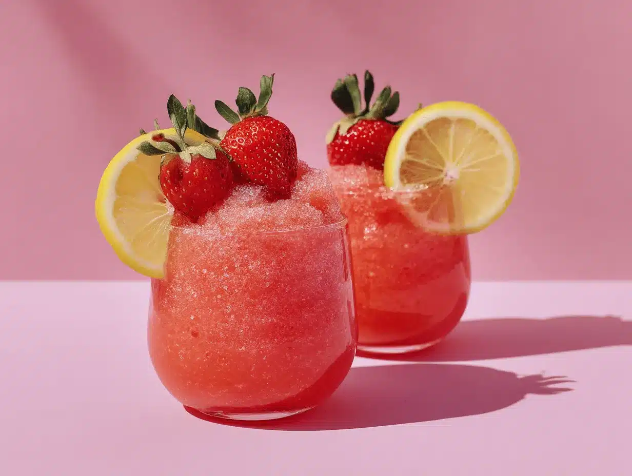 strawberry lemonade frosé mocktail preparation steps
