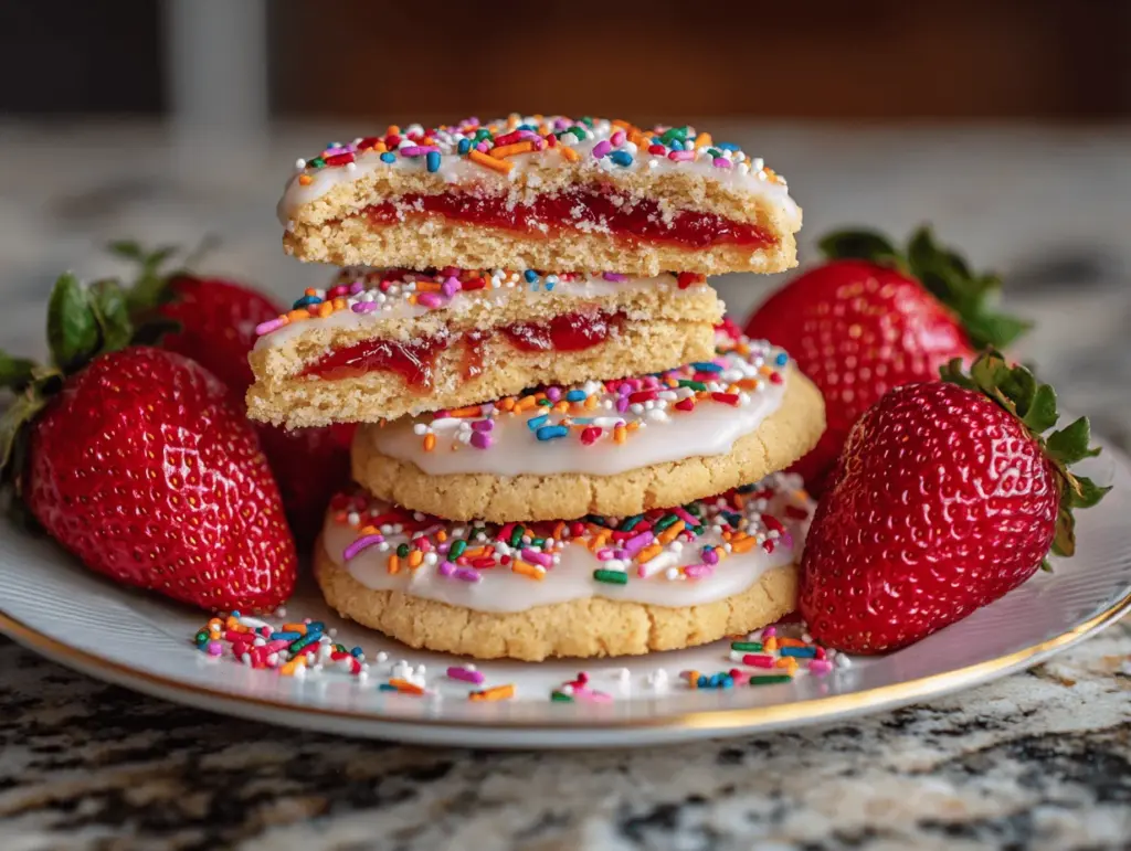 strawberry pop tart sugar cookies - featured image
