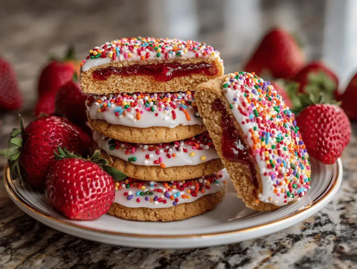 strawberry pop tart sugar cookies preparation steps