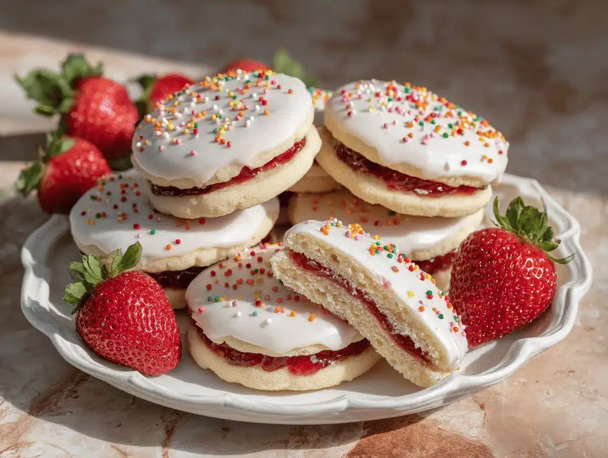 strawberry Pop Tart sugar cookies preparation steps