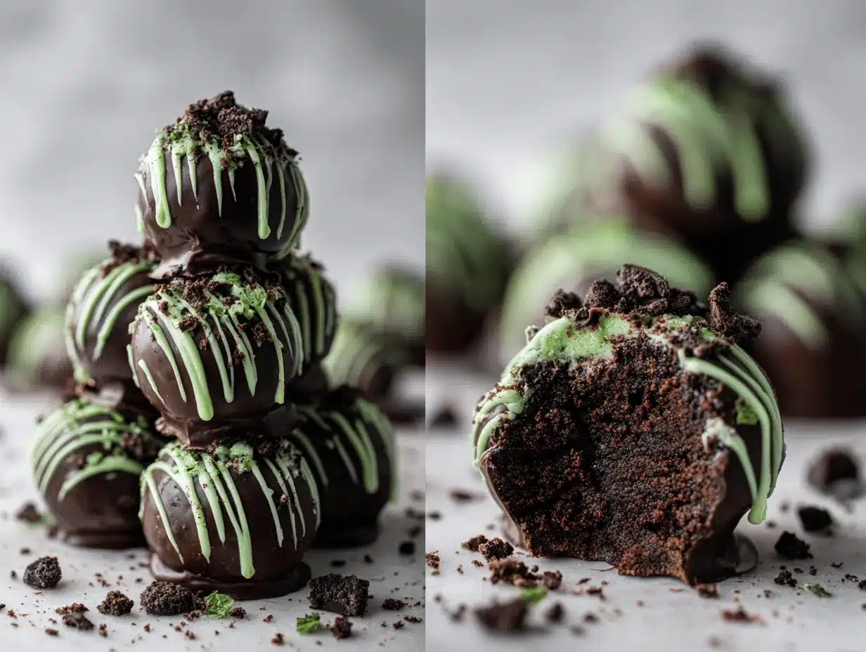 Thin Mint Brownie Truffles preparation steps