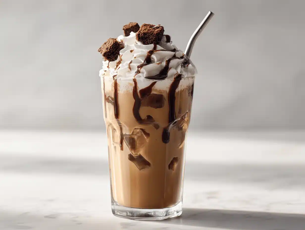 whipped brownie iced mocha latte preparation steps