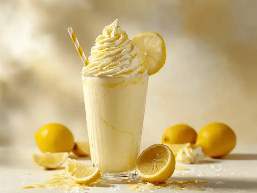 whipped lemonade cheesecake milkshake - featured image