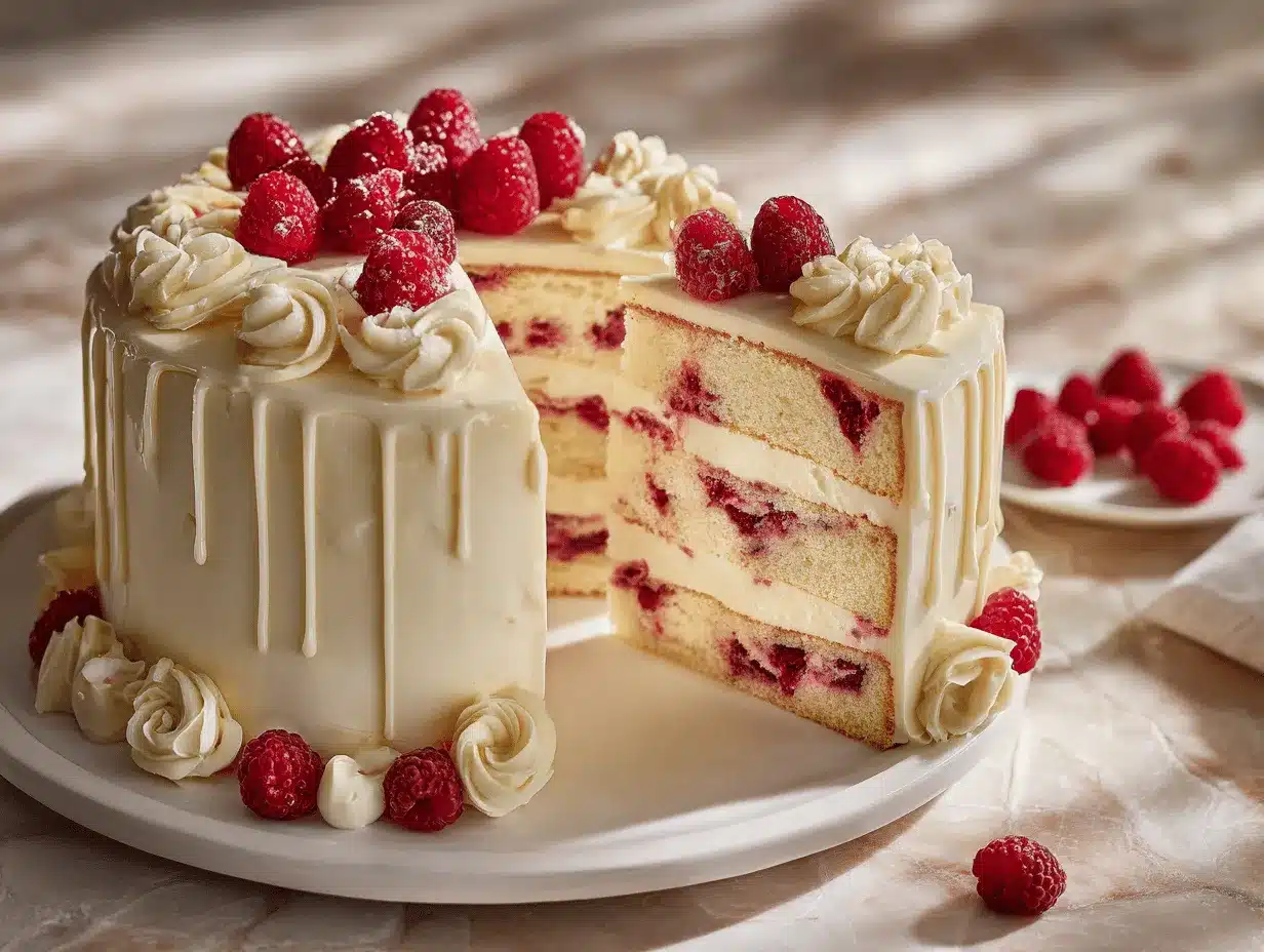 white chocolate raspberry cake preparation steps