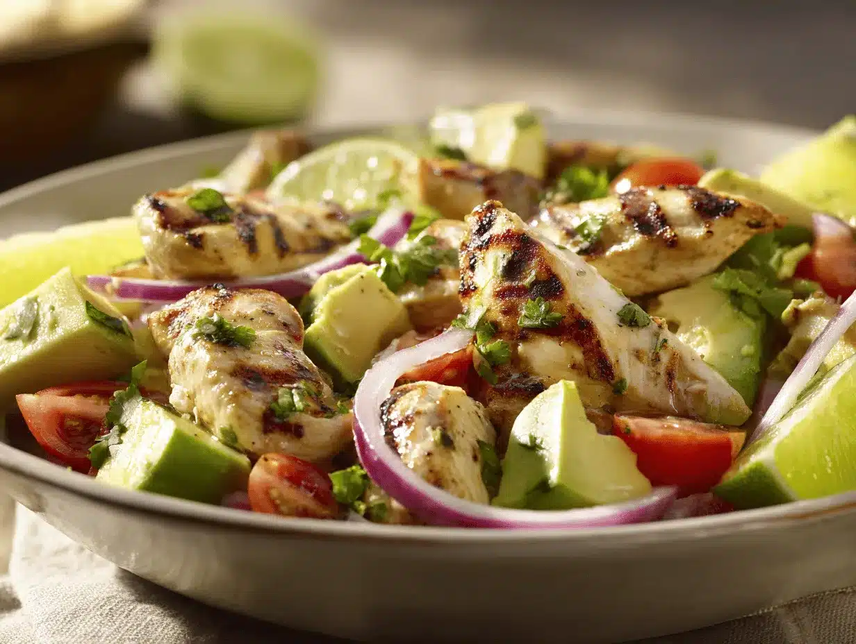 zesty lime chicken and avocado salad preparation steps