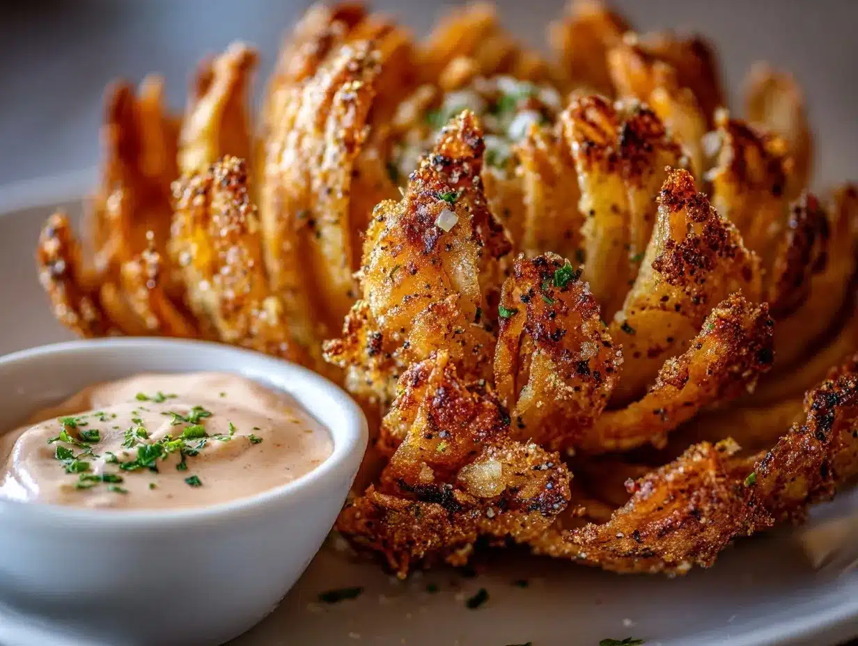 Air Fryer Blooming Onion preparation steps
