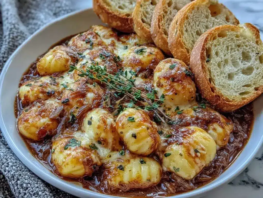 baked french onion gnocchi - featured image