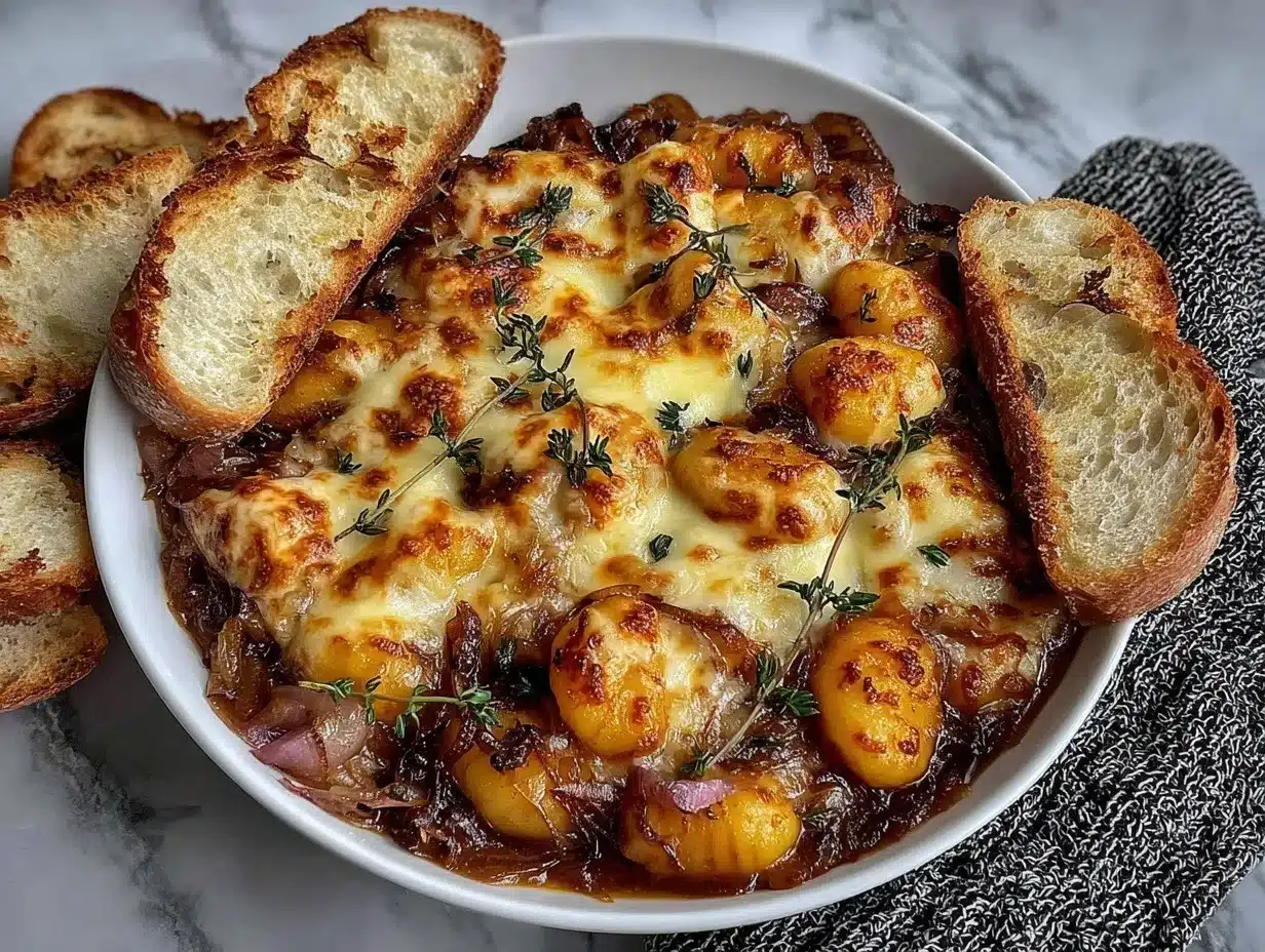 baked french onion gnocchi preparation steps