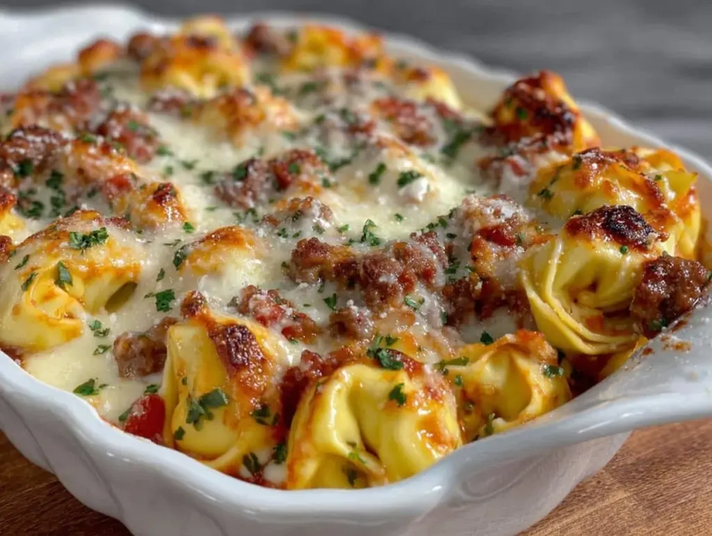 beefy tortellini bake - featured image