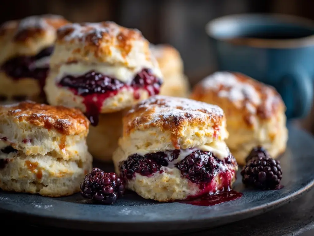 blackberry cream cheese scones - featured image