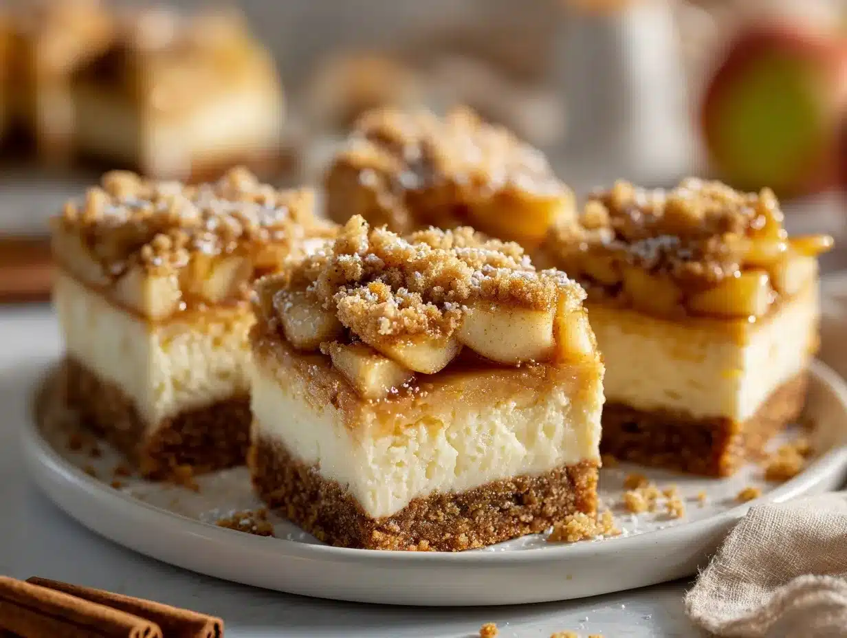 Caramel Apple Pie Cheesecake Bars preparation steps