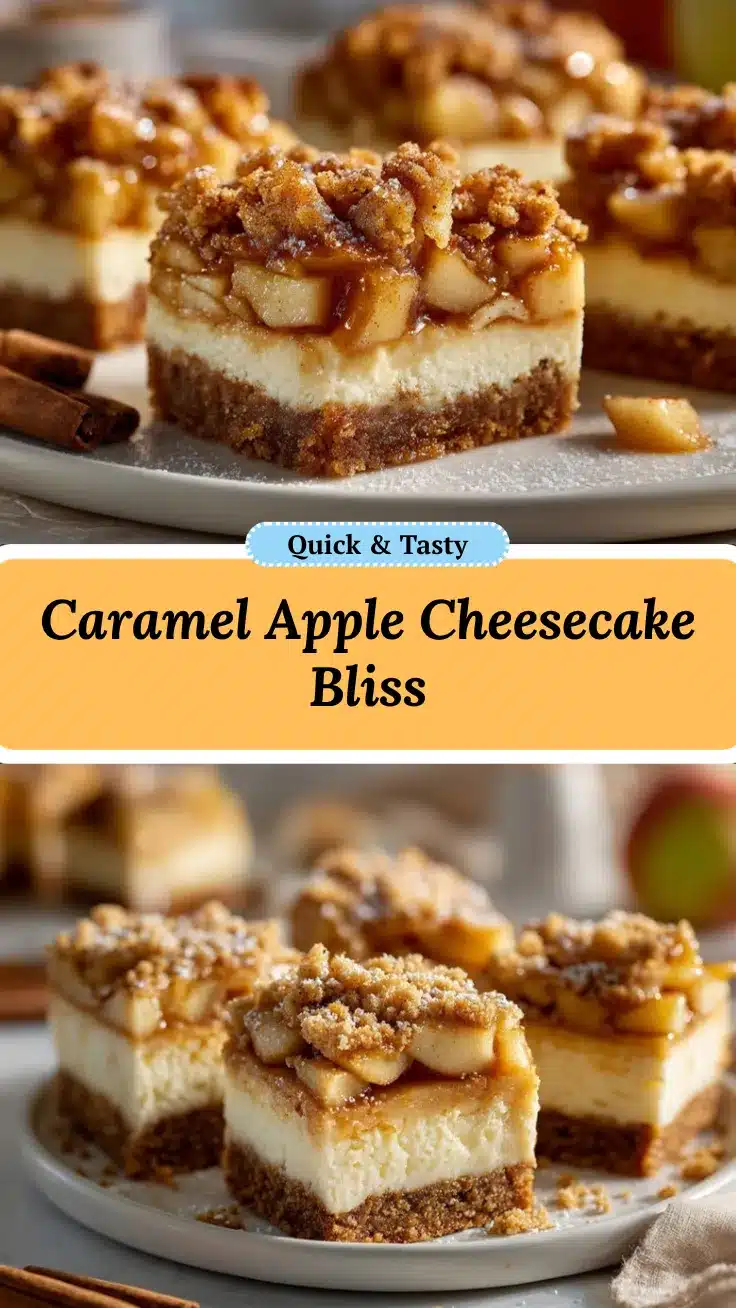 Caramel Apple Pie Cheesecake Bars recipe